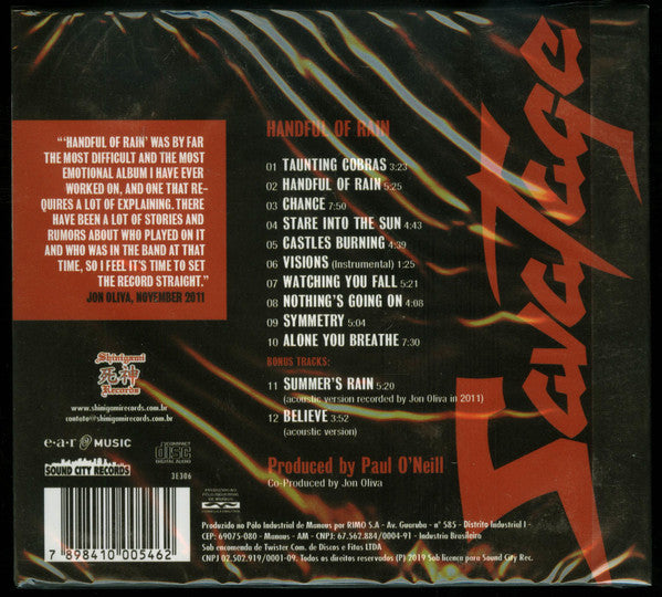 Savatage - Handful Of Rain - CD