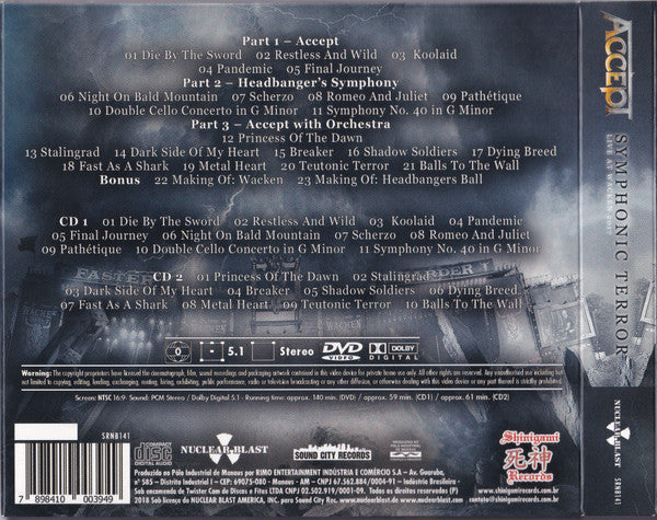 Accept – Symphonic Terror - Live At Wacken 2017 DVD / CD