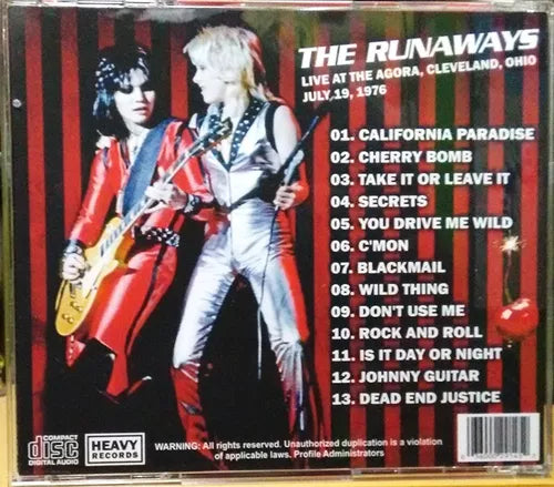 The Runaways - Live At The Agora 1976 CD