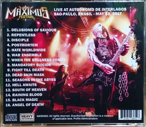 Slayer - Maximus Festival 2017 Brazil CD