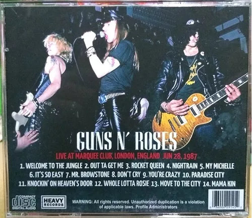 Guns 'N' Roses - Marquee Club 1987 CD