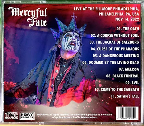 Mercyful Fate - Satan's Fall In Philadelphia 2022 CD