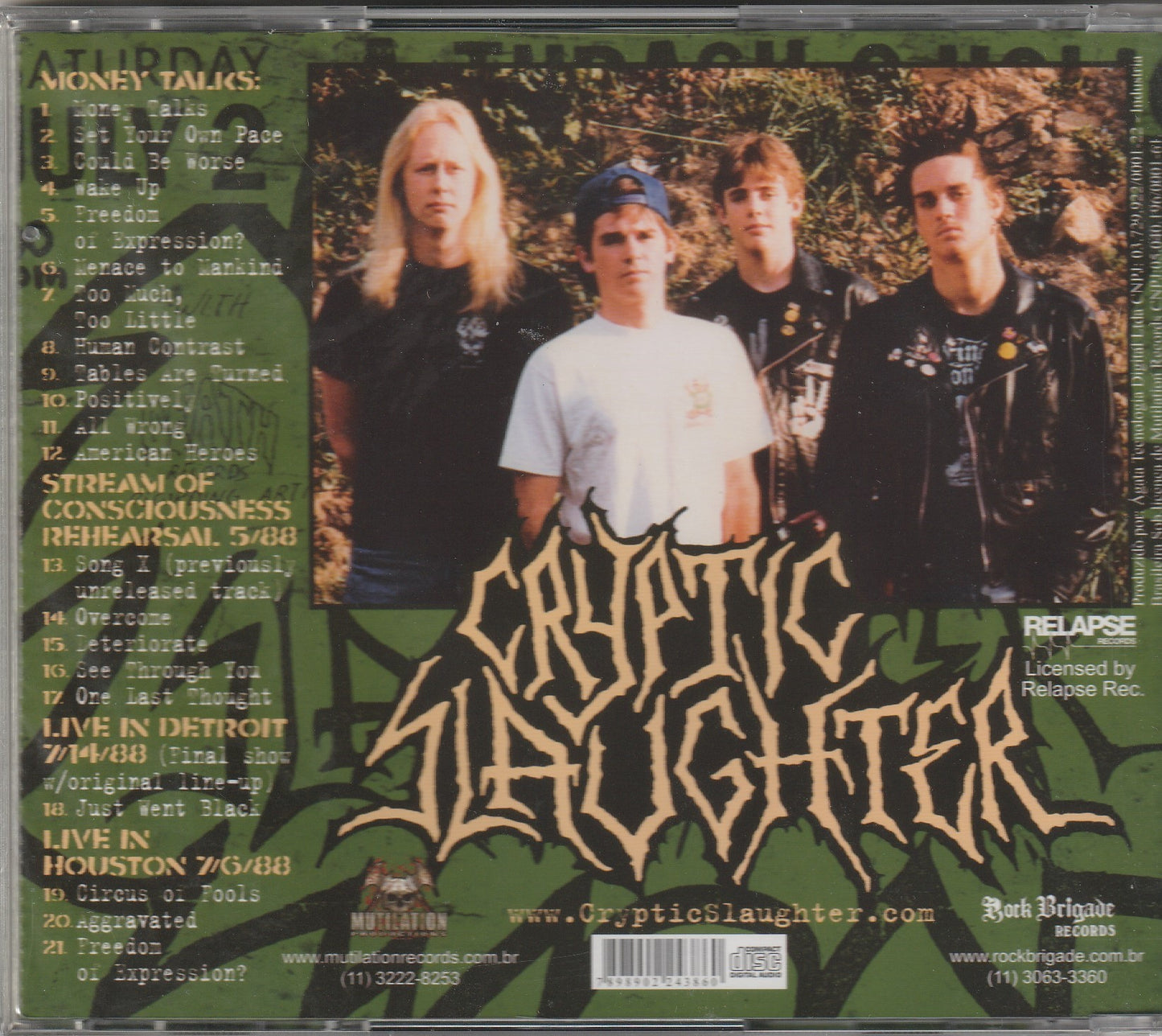 Cryptic Slaughter - Money Talks CD