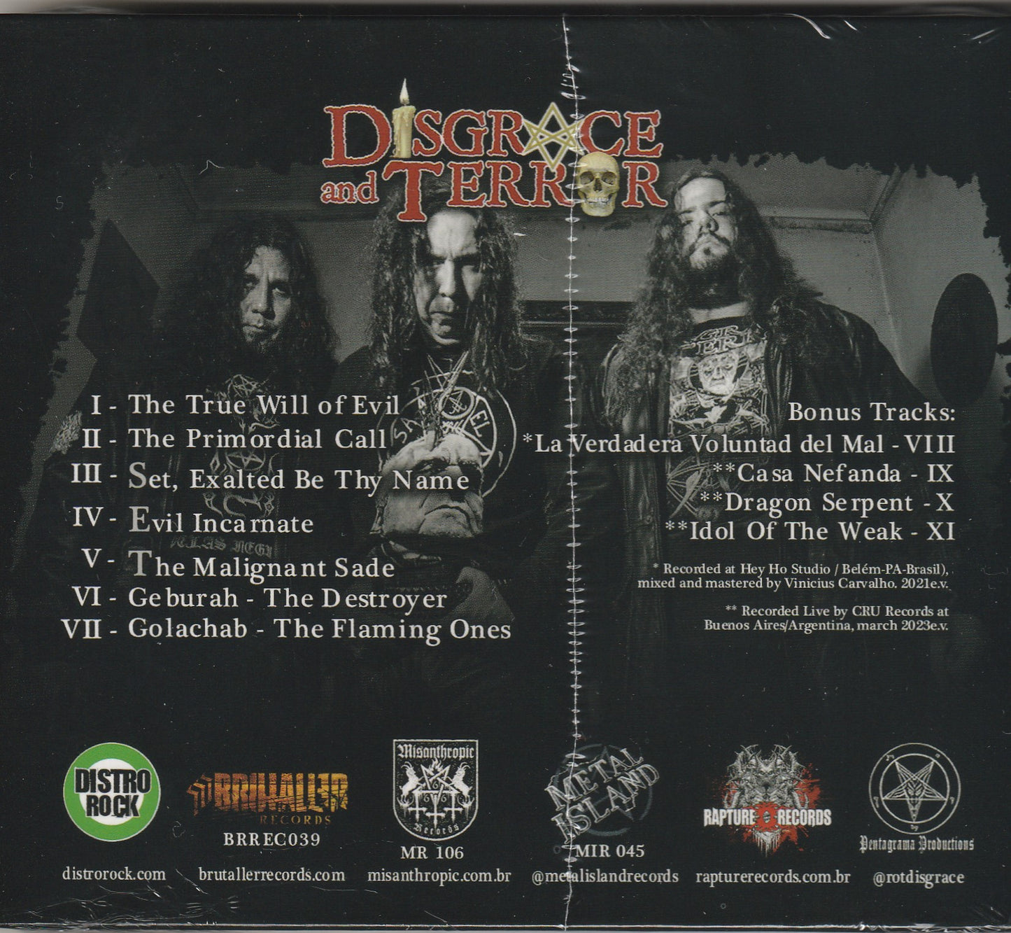 Disgrace And Terror - The True Will Of Evil CD