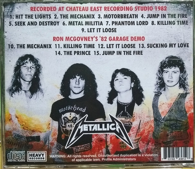 CD　Days　1982　Metallica　Studio　–　Inc.　Demos　skilometal