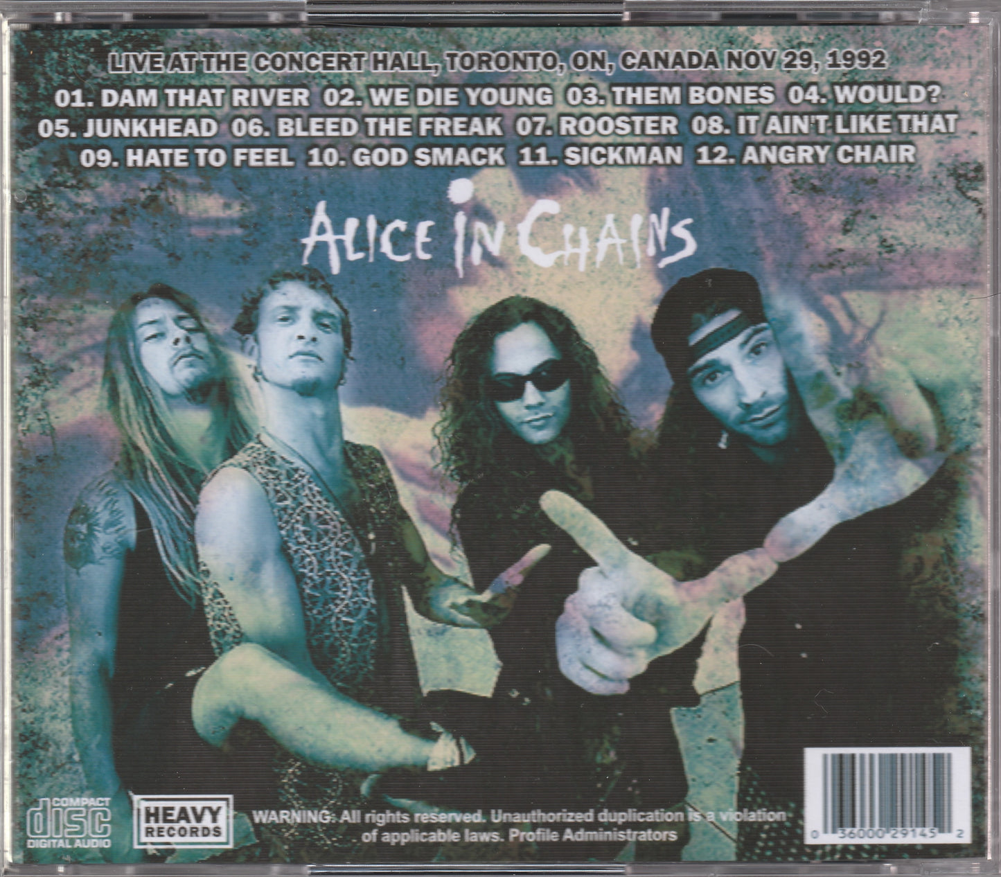 Alice In Chains - Hate To Feel In Toronto 1992 CD