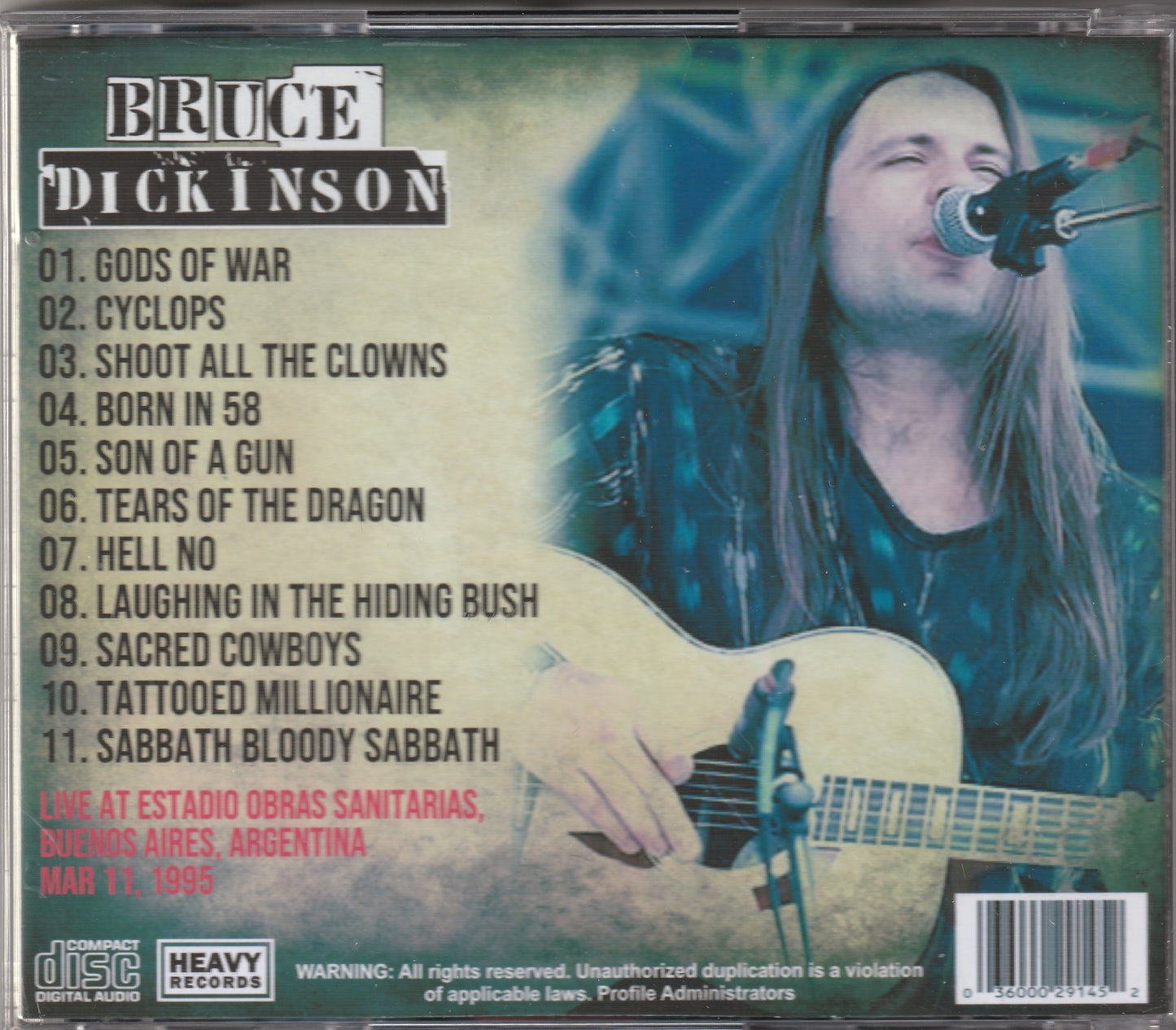 Bruce Dickinson - Live In Argentina 1995 CD