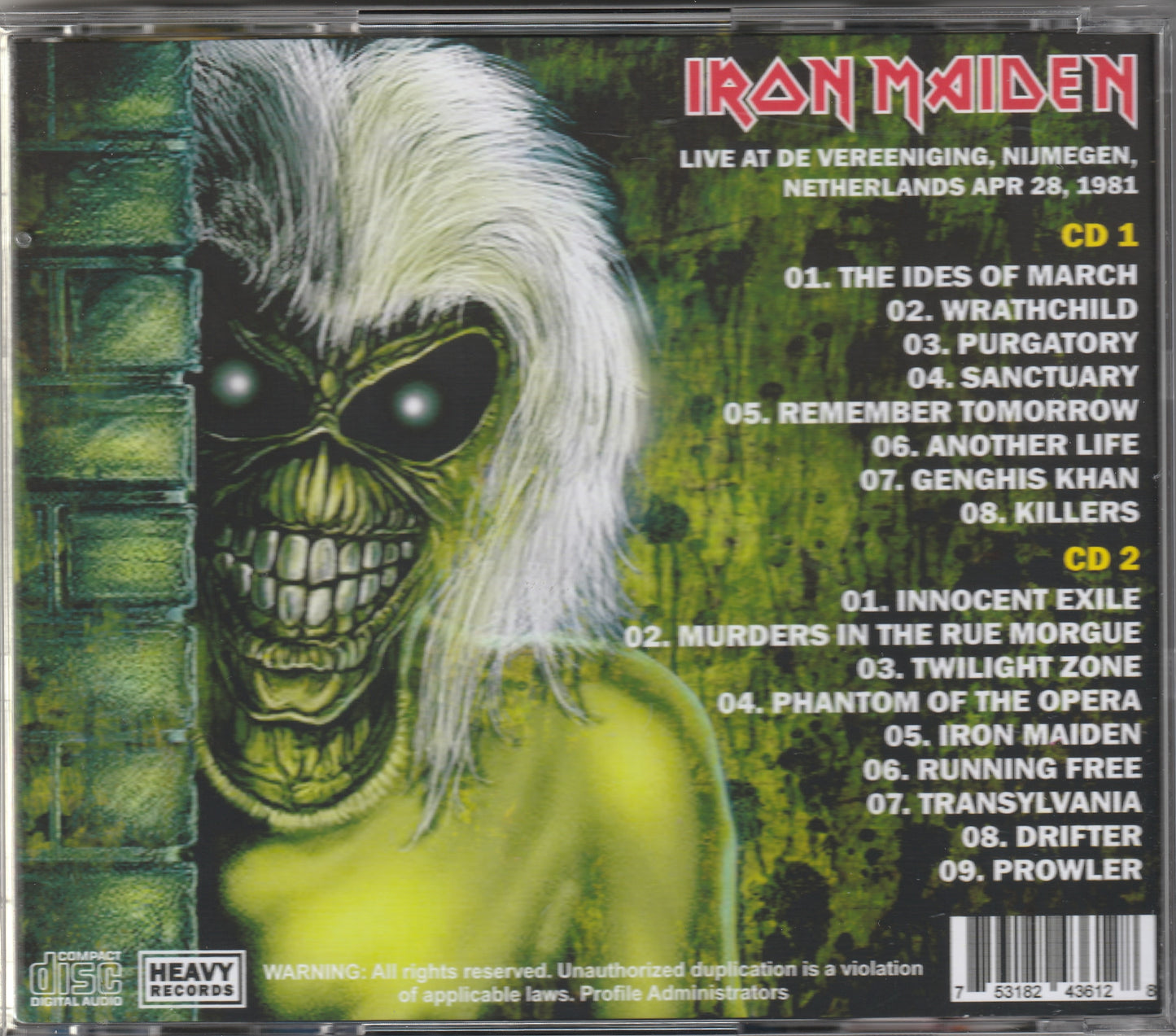 Iron Maiden - Gonna Get You In Holland 2xCD