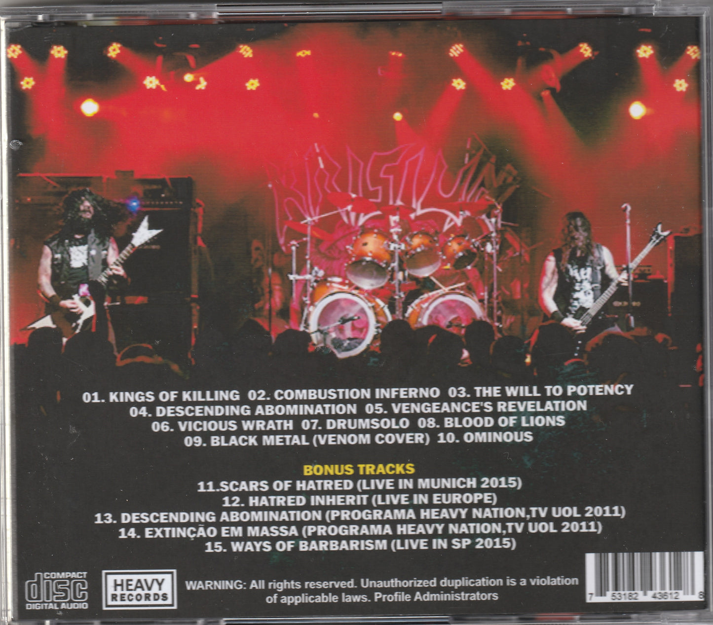 Krisiun - King Of Killing Live In Frankfurt 2014 CD