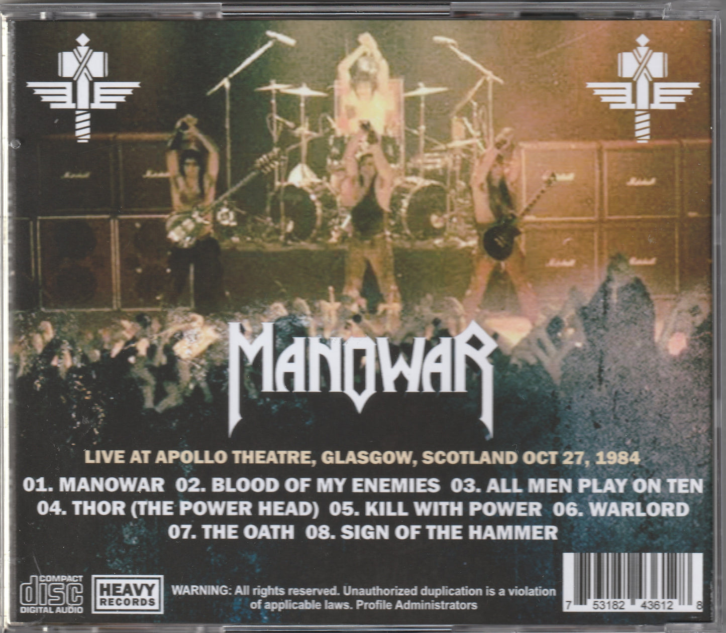 Manowar - Hail To Scotland CD