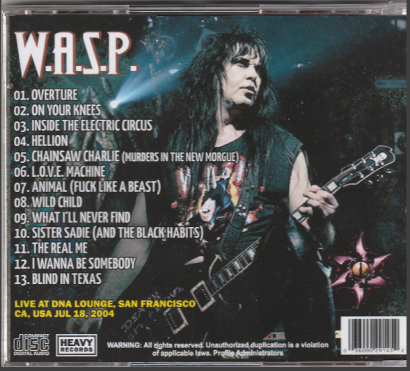 W.A.S.P. (Wasp) - Neon God In San Francisco CD