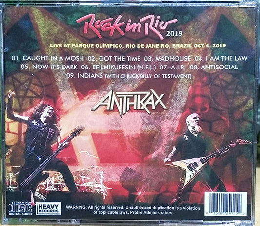 Anthrax - Live Rock In Rio 2019 CD