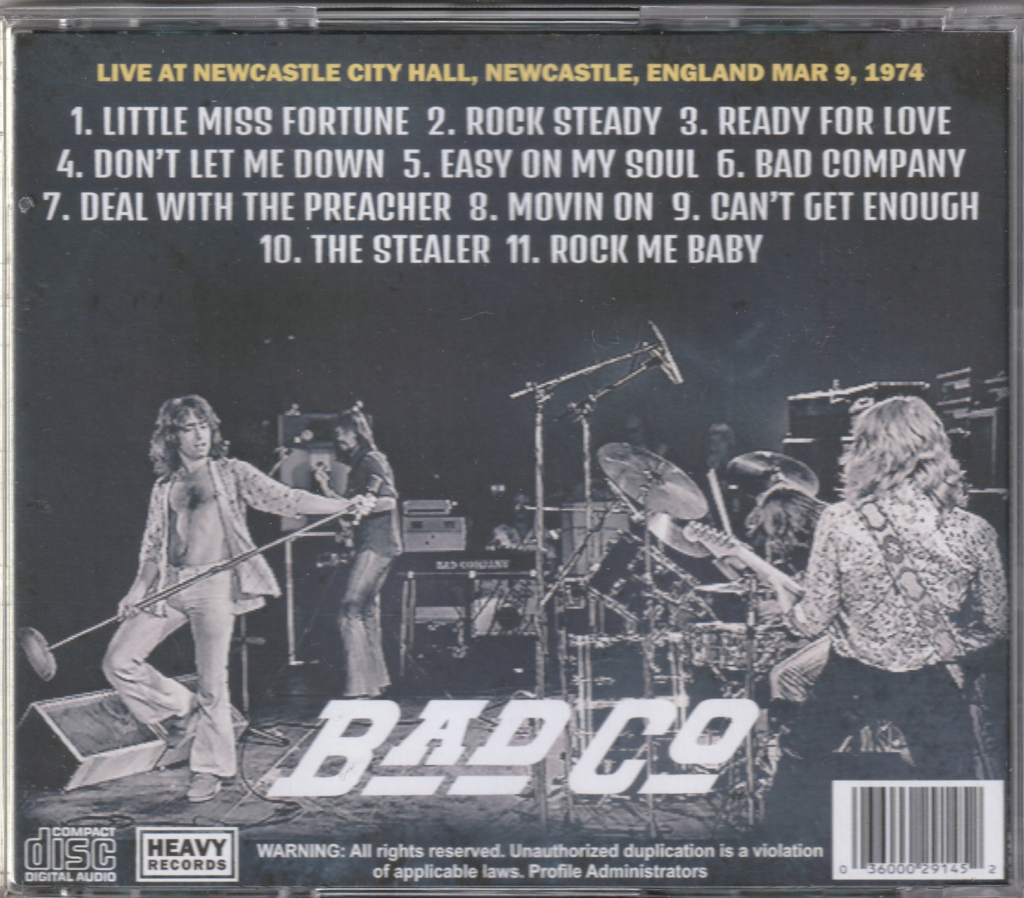 Bad Company - Ready For Newcastle 1974 CD