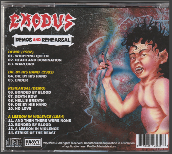 Exodus - Demos And Rehearsal CD