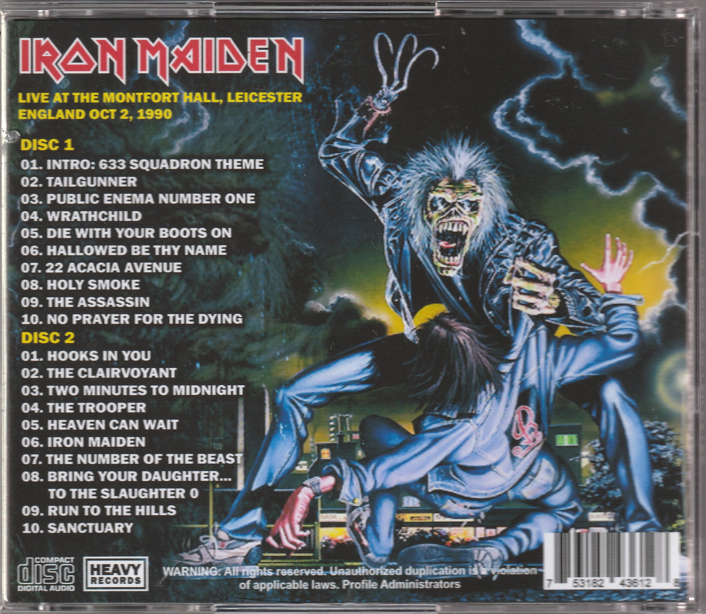 Iron Maiden - No Prayer In Leicester No Prayer On The Road Tour 2xCD