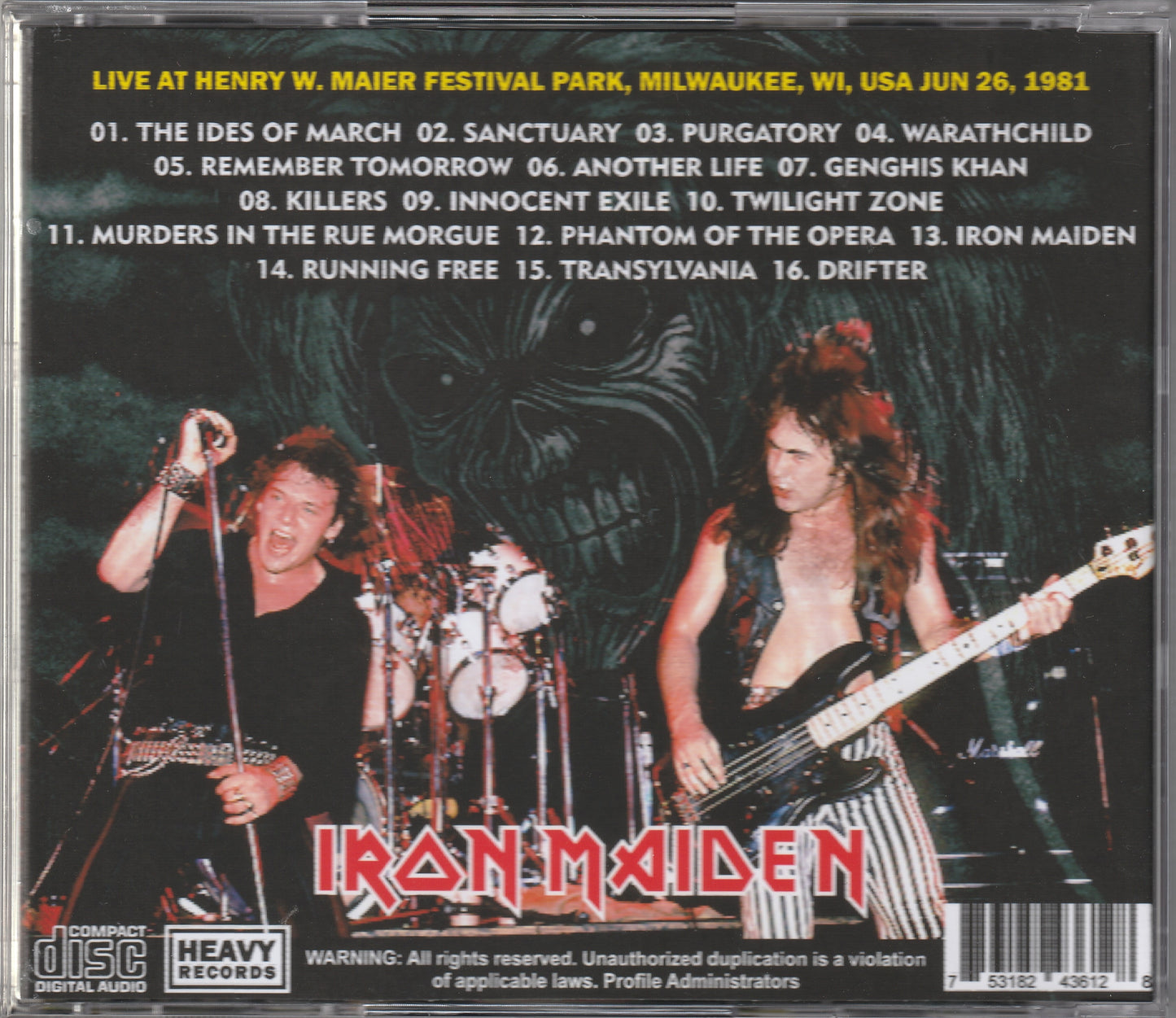 Iron Maiden - Summerfest Milwaukee 1981 CD