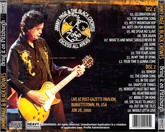 Black Crowes & Jimmy Page - 2000 Bring It On Pittsburgh 2xCD