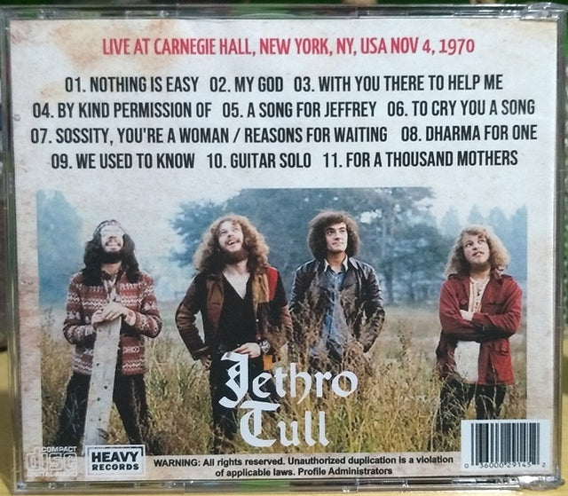 Jethro Tull - Carnegie Hall 1970 CD