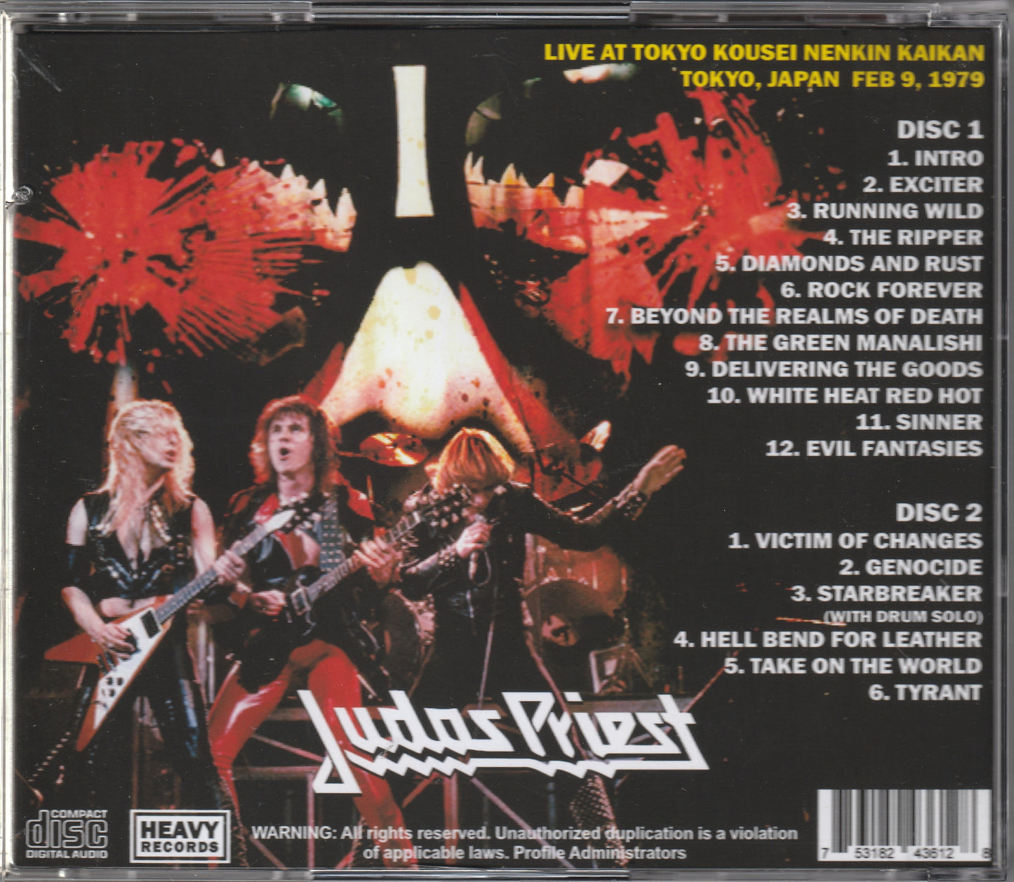 Judas Priest - Hell Bent For Japan Killing Machine Tour 2xCD