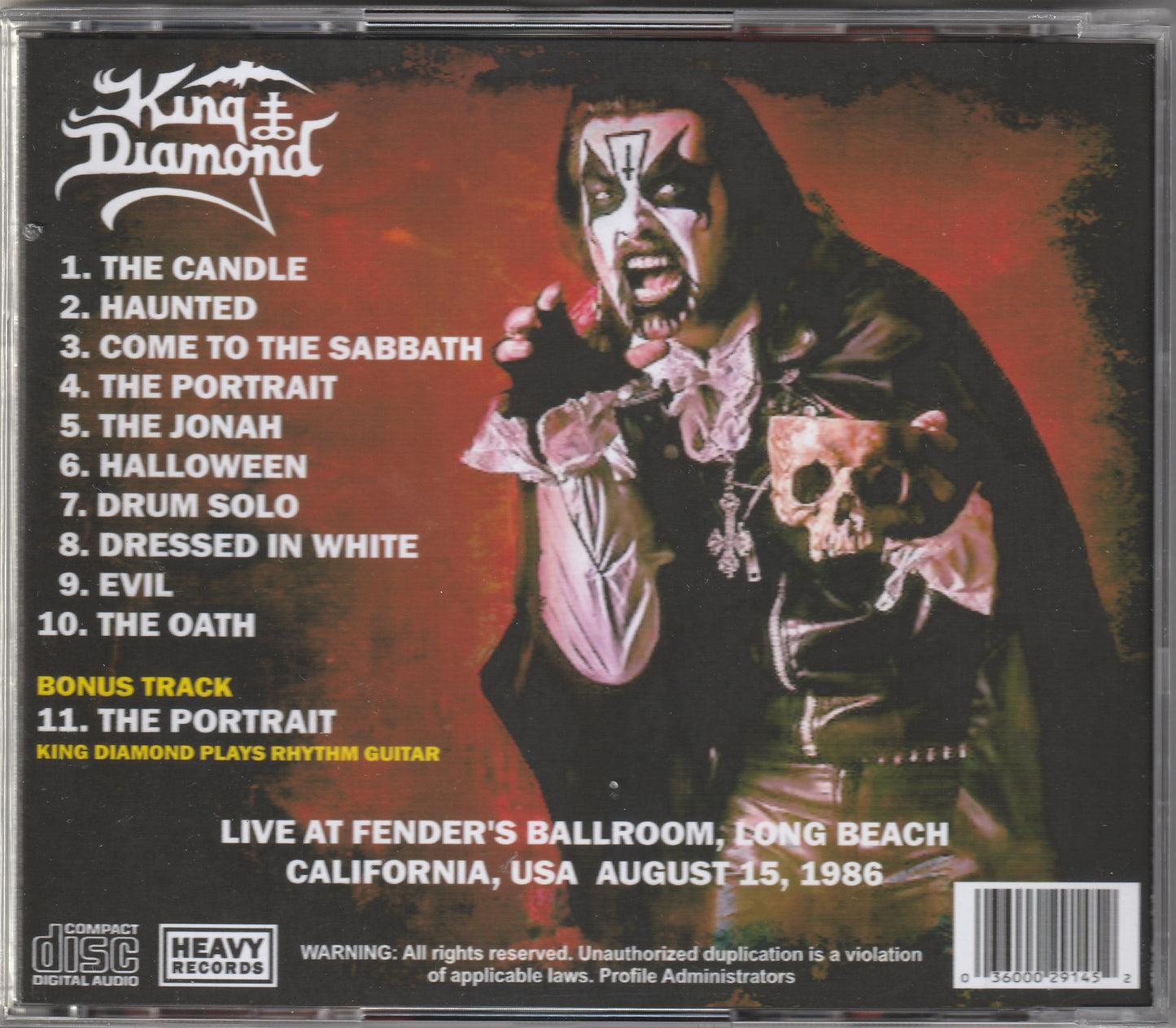 King Diamond - The King Over California 1986 CD