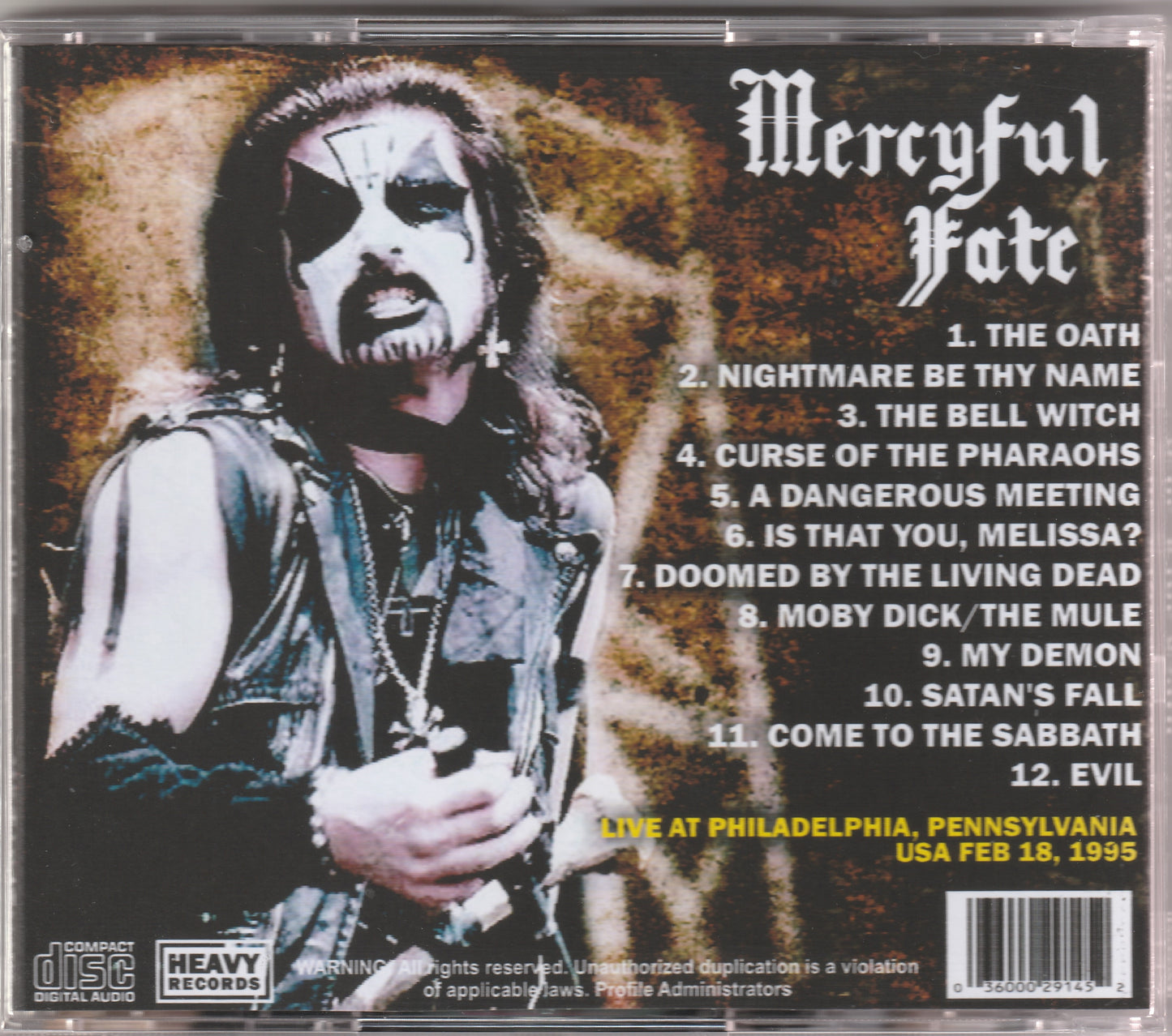 Mercyful Fate - The Live Oath Philadelphia USA 1995 CD