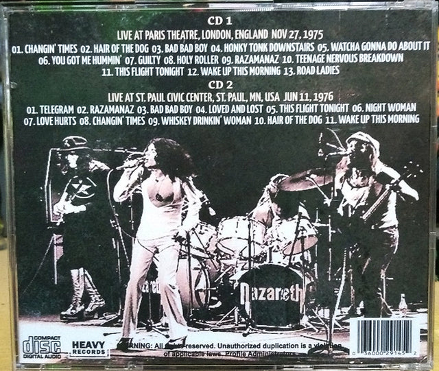 Nazareth - Hair Of The Dog Live 2xCD