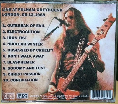 Sodom - War Blood Cruelty Sodomania Tour 88 CD