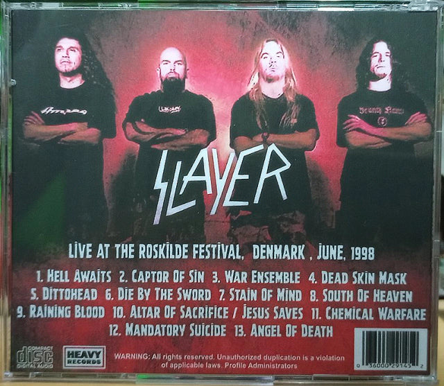 Slayer - Roskilde Festival 1998 CD