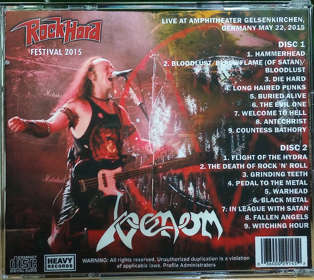 Venom - RockHard Festival 2015 2xCD